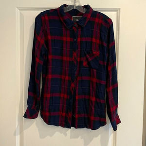 Rails Red and Navy Plaid Button-Down Shirt